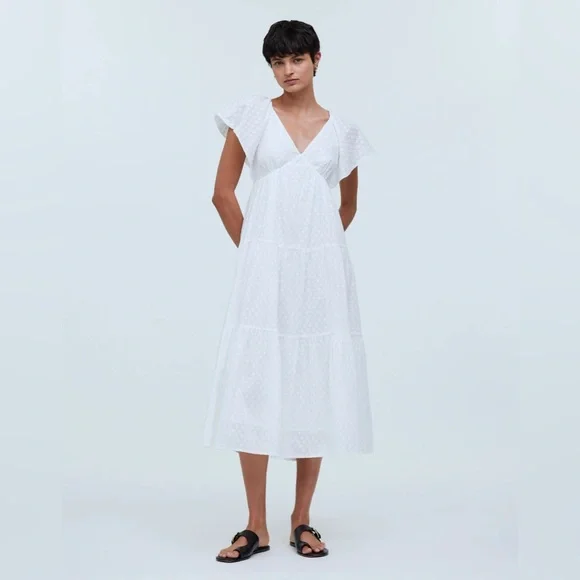madewell tiered maxi dress Reistor Embroidered Tiered Sleeveless Maxi Dress